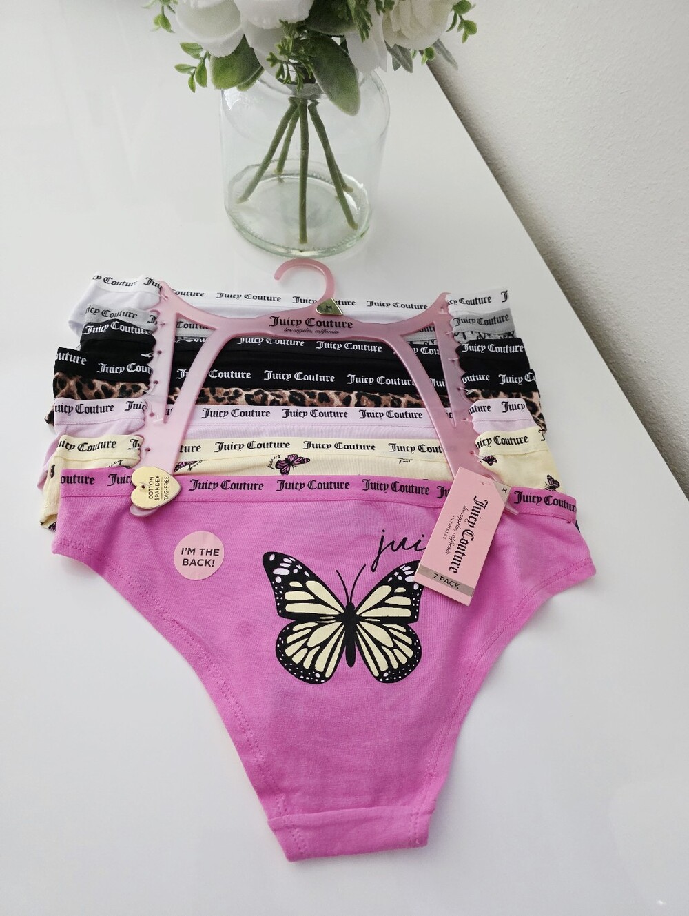JUICY COUTURE💝 Brand New 7-Pack Cotton Spandex Tag Free Panties SIZE M